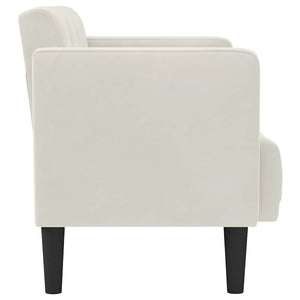 Creme Samt Zweisitzer Sofa 111 cm