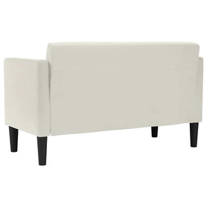 Creme Samt Zweisitzer Sofa 111 cm