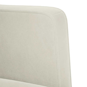 Creme Samt Zweisitzer Sofa 111 cm