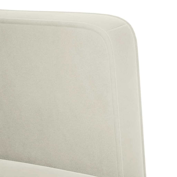 Creme Samt Zweisitzer Sofa 111 cm