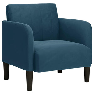vidaXL Fauteuil avec accoudoirs bleu 54 cm velours
