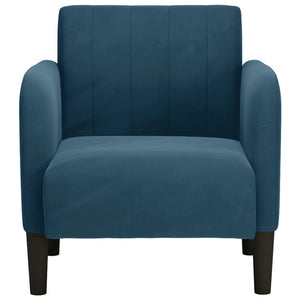 vidaXL Fauteuil avec accoudoirs bleu 54 cm velours