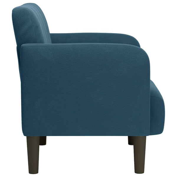 vidaXL Fauteuil avec accoudoirs bleu 54 cm velours
