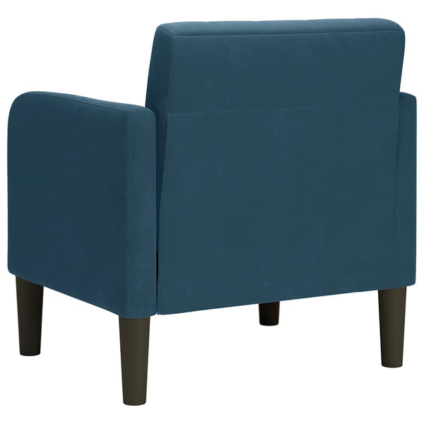 vidaXL Fauteuil avec accoudoirs bleu 54 cm velours