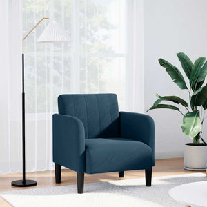 vidaXL Fauteuil avec accoudoirs bleu 54 cm velours