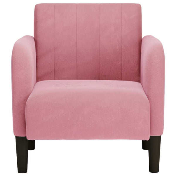 Rosa Samt Sessel mit Armlehnen