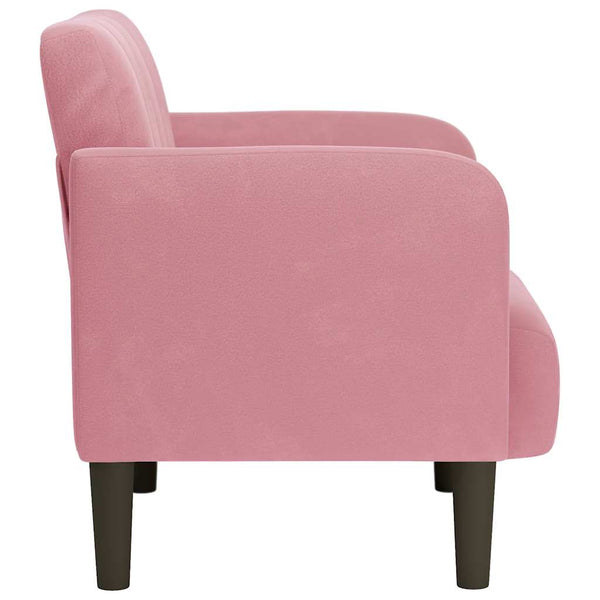 Rosa Samt Sessel mit Armlehnen