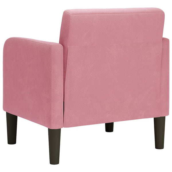 Rosa Samt Sessel mit Armlehnen