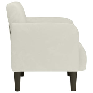 Sessel Creme Samt Armlehnen 54 cm