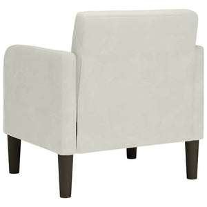 Sessel Creme Samt Armlehnen 54 cm