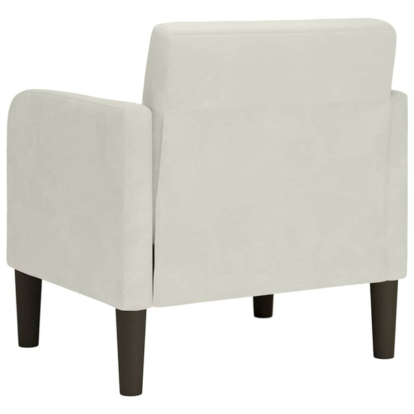 Sessel Creme Samt Armlehnen 54 cm