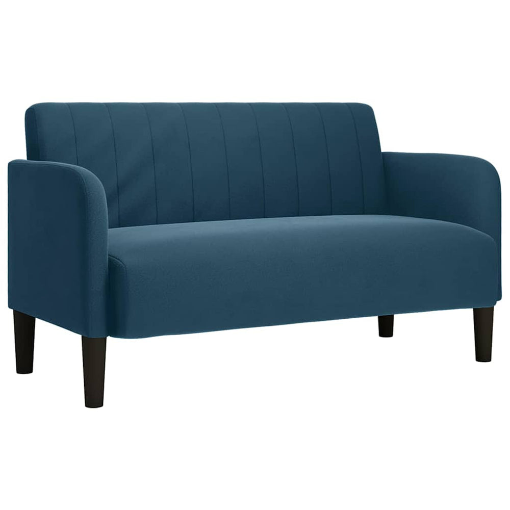 Blaues Samt Zweisitzer Sofa, 109 cm