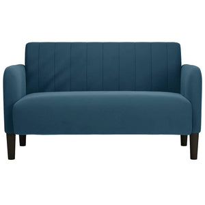 Blaues Samt Zweisitzer Sofa, 109 cm