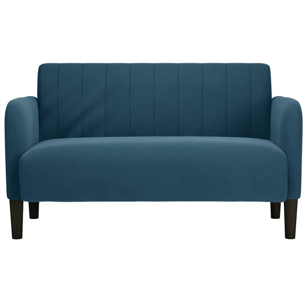 Blaues Samt Zweisitzer Sofa, 109 cm