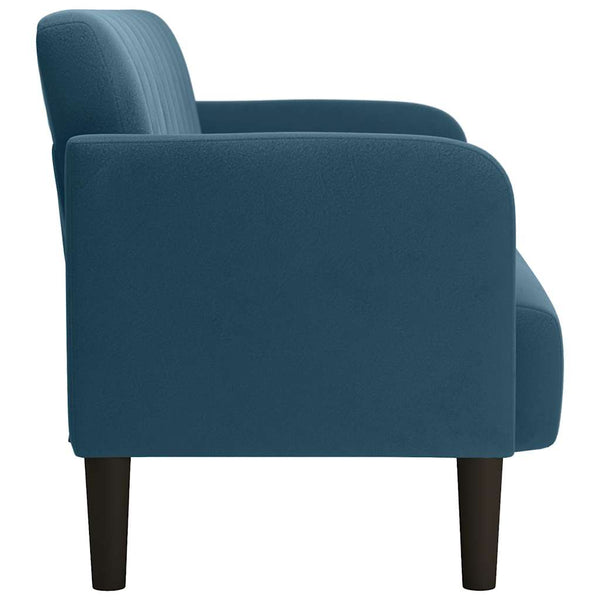 Blaues Samt Zweisitzer Sofa, 109 cm