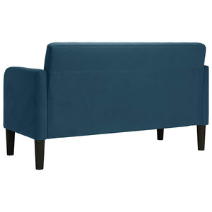 Blaues Samt Zweisitzer Sofa, 109 cm