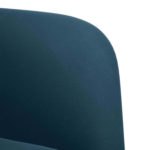 Blaues Samt Zweisitzer Sofa, 109 cm