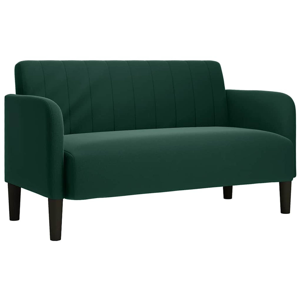 Dunkelgrünes Samt Zweisitzer Sofa 109 cm