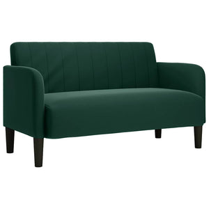 Dunkelgrünes Samt Zweisitzer Sofa 109 cm