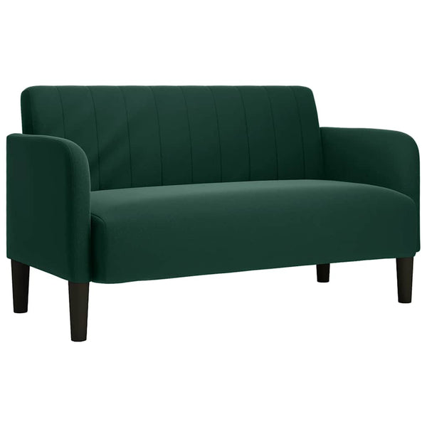 Dunkelgrünes Samt Zweisitzer Sofa 109 cm