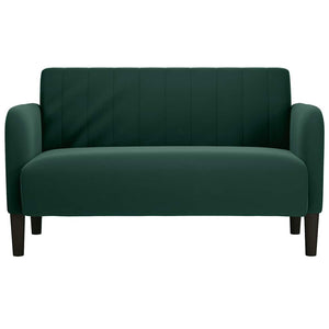 Dunkelgrünes Samt Zweisitzer Sofa 109 cm