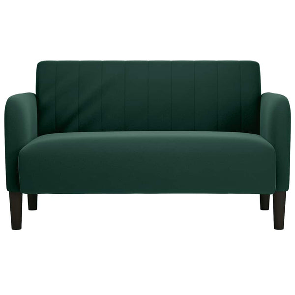 Dunkelgrünes Samt Zweisitzer Sofa 109 cm