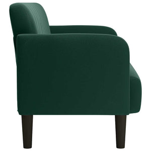 Dunkelgrünes Samt Zweisitzer Sofa 109 cm