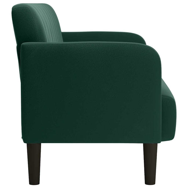 Dunkelgrünes Samt Zweisitzer Sofa 109 cm