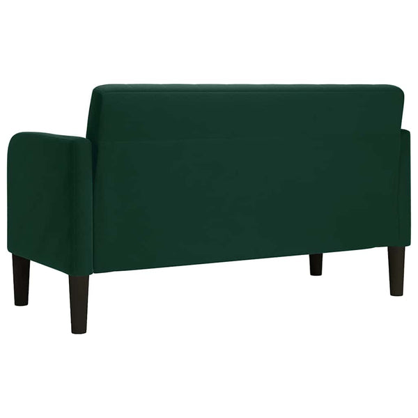 Dunkelgrünes Samt Zweisitzer Sofa 109 cm