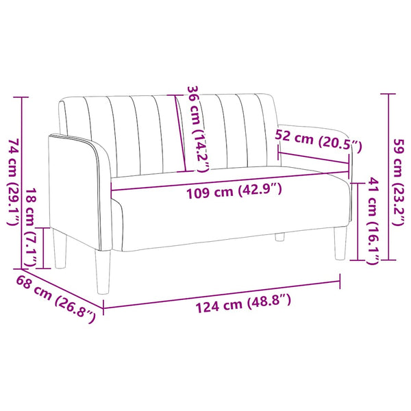 Dunkelgrünes Samt Zweisitzer Sofa 109 cm