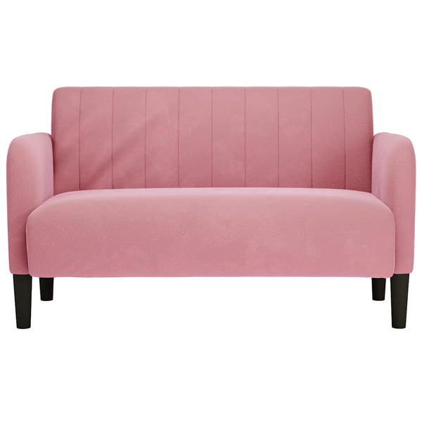 Rosa Samt Zweisitzer Sofa 109 cm