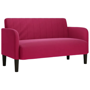 Weinrotes Samt Zweisitzer Sofa 109 cm