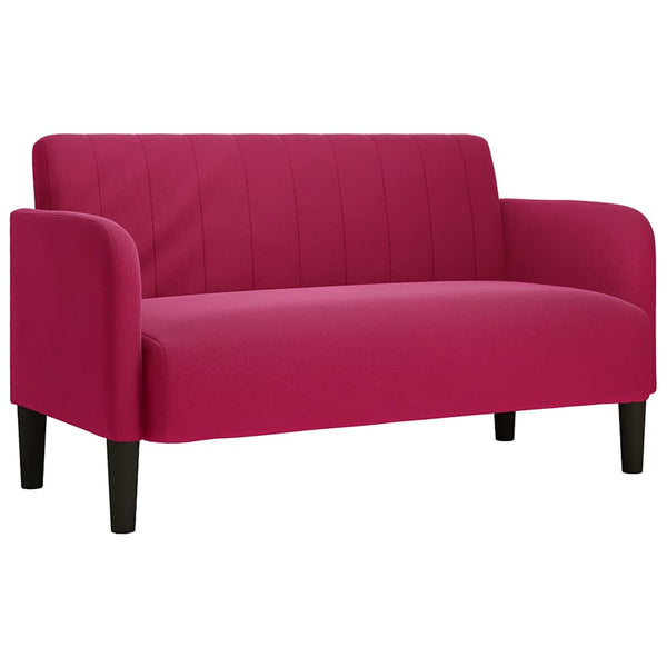 Weinrotes Samt Zweisitzer Sofa 109 cm