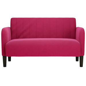 Weinrotes Samt Zweisitzer Sofa 109 cm