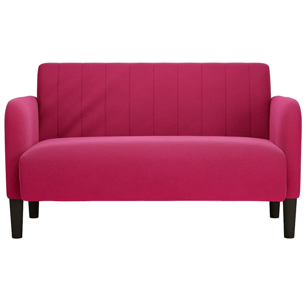 Weinrotes Samt Zweisitzer Sofa 109 cm