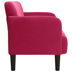 Weinrotes Samt Zweisitzer Sofa 109 cm