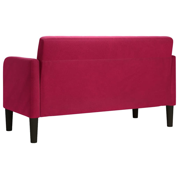 Weinrotes Samt Zweisitzer Sofa 109 cm