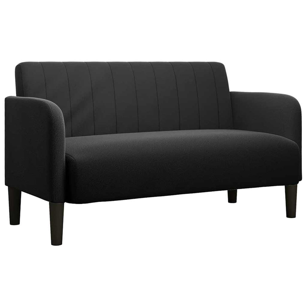 Schwarzes Samt Zweisitzer Sofa 109 cm