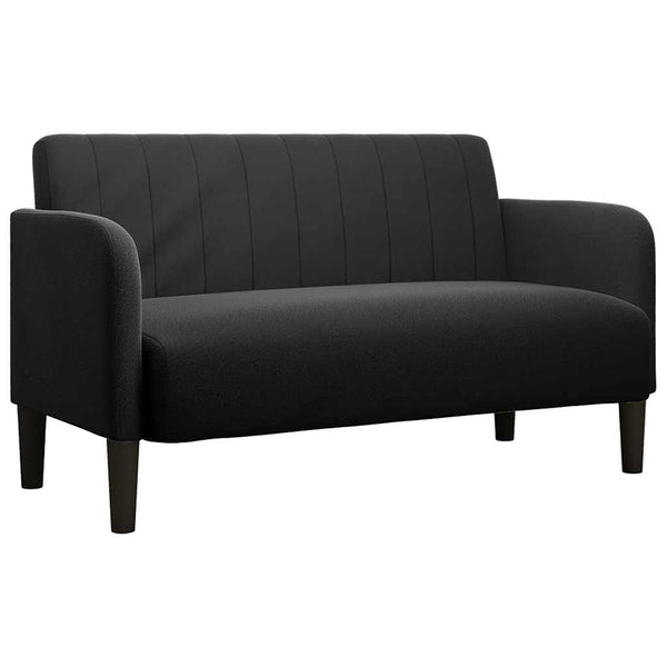 Schwarzes Samt Zweisitzer Sofa 109 cm