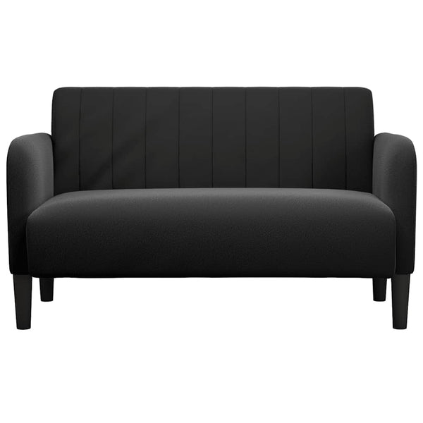 Schwarzes Samt Zweisitzer Sofa 109 cm