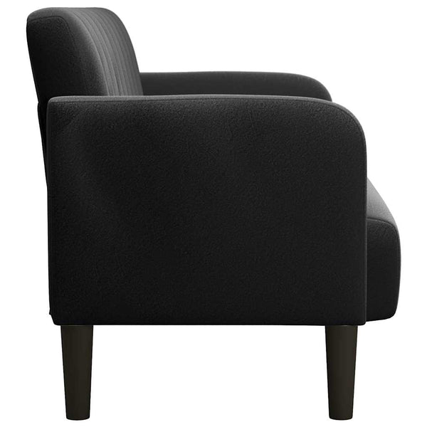 Schwarzes Samt Zweisitzer Sofa 109 cm