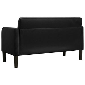 Schwarzes Samt Zweisitzer Sofa 109 cm