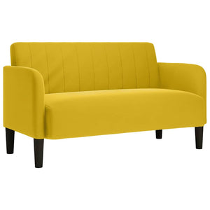 Gelbes Samt Zweisitzer Sofa 109 cm