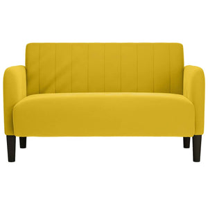 Gelbes Samt Zweisitzer Sofa 109 cm