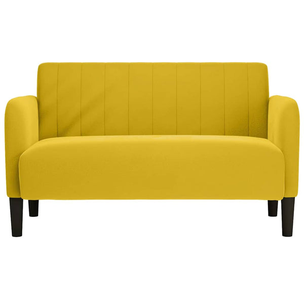Gelbes Samt Zweisitzer Sofa 109 cm