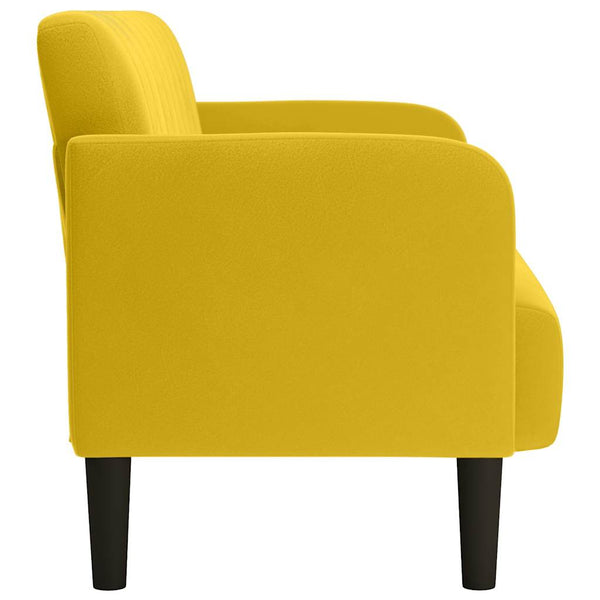 Gelbes Samt Zweisitzer Sofa 109 cm