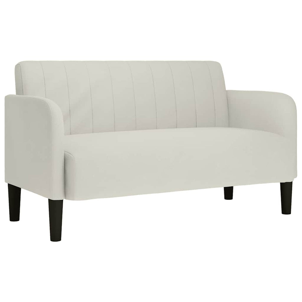 Creme Samt Zweisitzer Sofa 109 cm