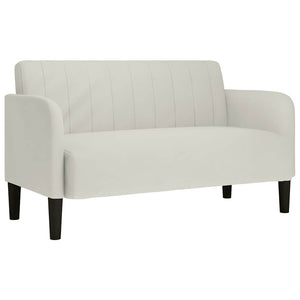 Creme Samt Zweisitzer Sofa 109 cm
