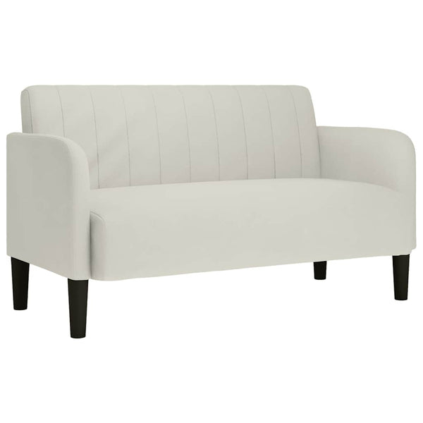 Creme Samt Zweisitzer Sofa 109 cm