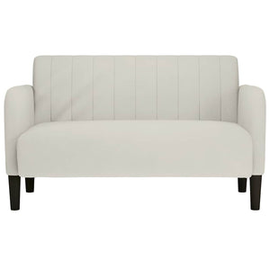 Creme Samt Zweisitzer Sofa 109 cm